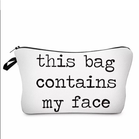 Beauty & Bling Handbags - 🛍2/$25 NEW "My Face" Padded Travel Makeup Bag 5x8
